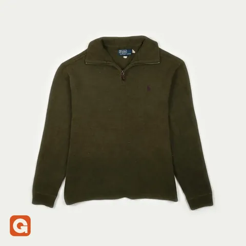 Branded knit jumper: Polo Ralph Lauren quarter-zip jumper