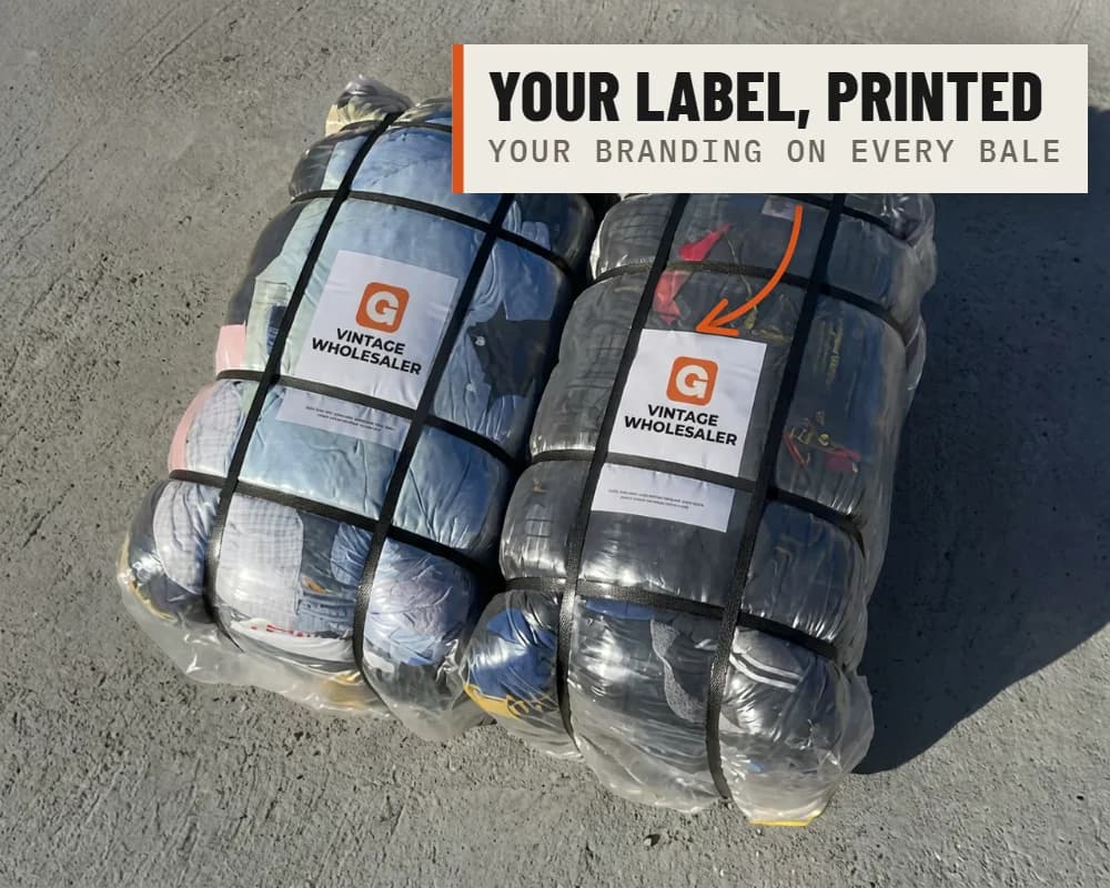 Two pressed bales with our label sheet inside the wrap, ready to carry your own