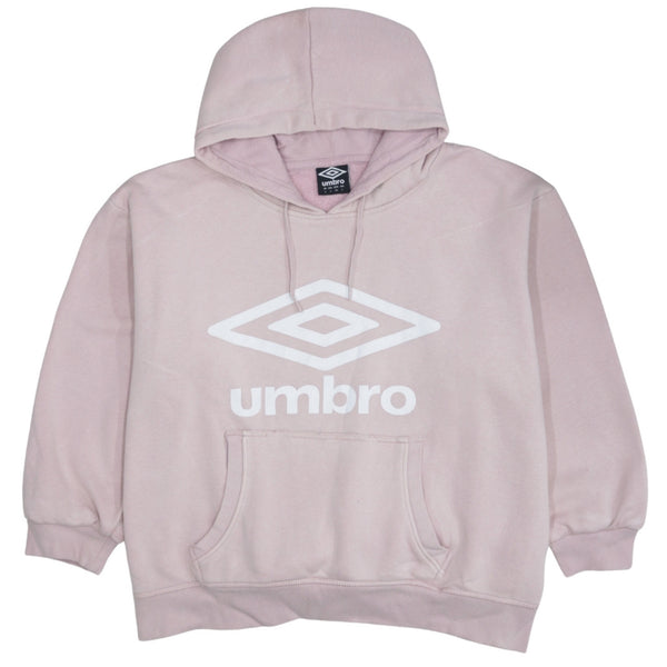Umbro 90's Spellout Pullover Hoodie Large Pink Vintage Rare