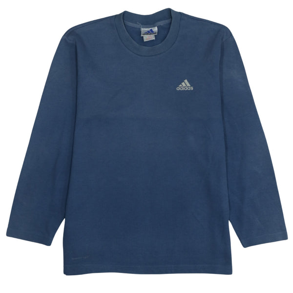 Adidas Vintage 90s Crew Neck Sweatshirt Navy Blue Medium Men's