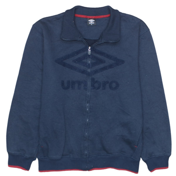 Umbro 90's Vintage Navy Blue Spellout Full Zip Sweatshirt XL