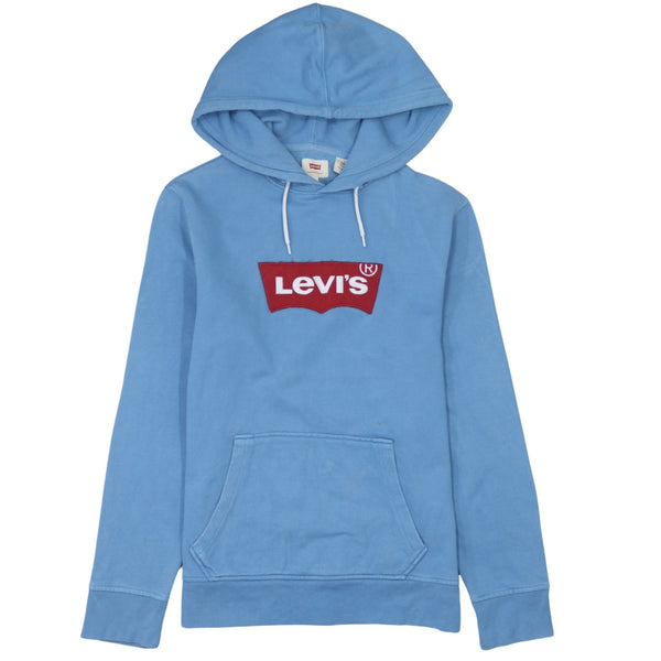 Levi's 90's Blue Spellout Pullover Hoodie Small - Vintage Style