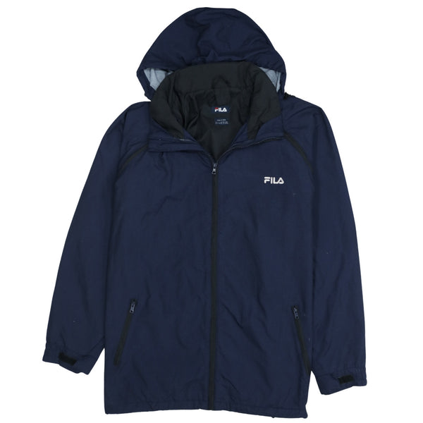 Vintage Fila 90's Men's XL Navy Blue Hooded Full Zip Windbreaker