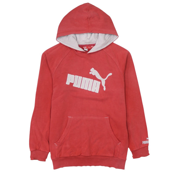 Puma 90's Spellout Pullover Hoodie Large Red