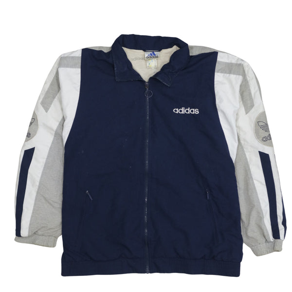 Adidas 90's Lightweight Full Zip Up Windbreaker Medium Navy Blue