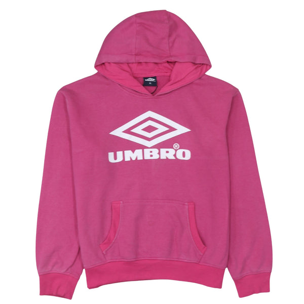 Umbro 90's Spellout Pullover Hoodie XLarge Pink
