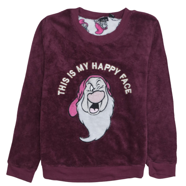 Disney 90's Dwarf Crew Neck Sweatshirt Small Burgundy Red