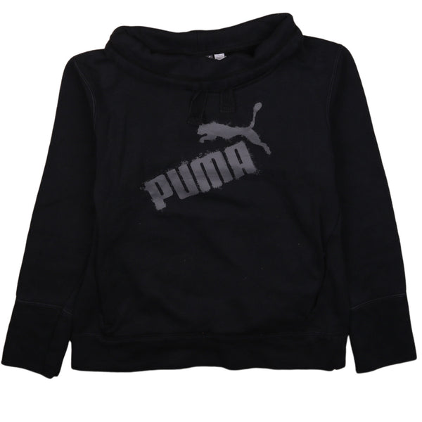 Puma Black 90s Spellout Turtle Neck Sweater Jumper XS Womens