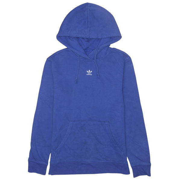 Adidas 90's Vintage Blue Pullover Hoodie w/ Drawstring Pockets Medium