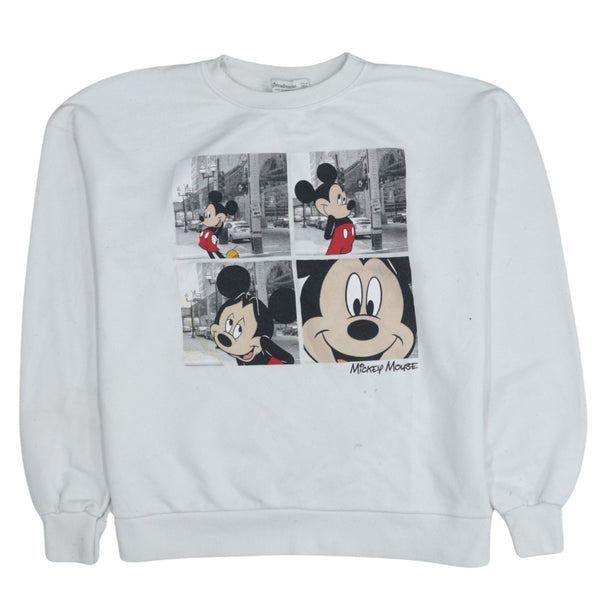 Vintage 90's Disney Mickey Mouse Crew Neck Sweatshirt Medium White