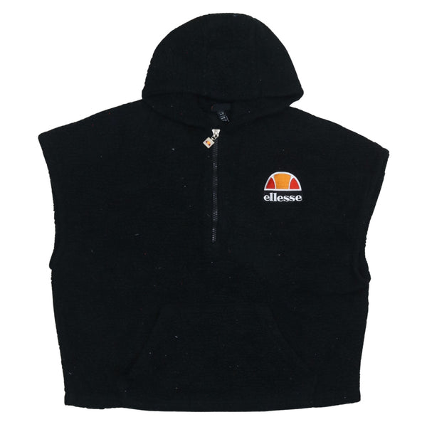 Ellesse 90's Vest Sleeveless Quarter Zip Gilet XLarge  Black
