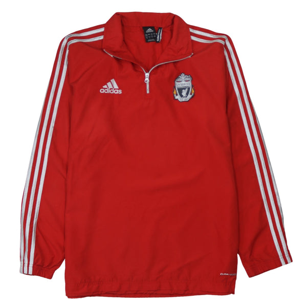 Adidas 90's Striped Sleeve Quarter Zip Windbreaker Large  Red