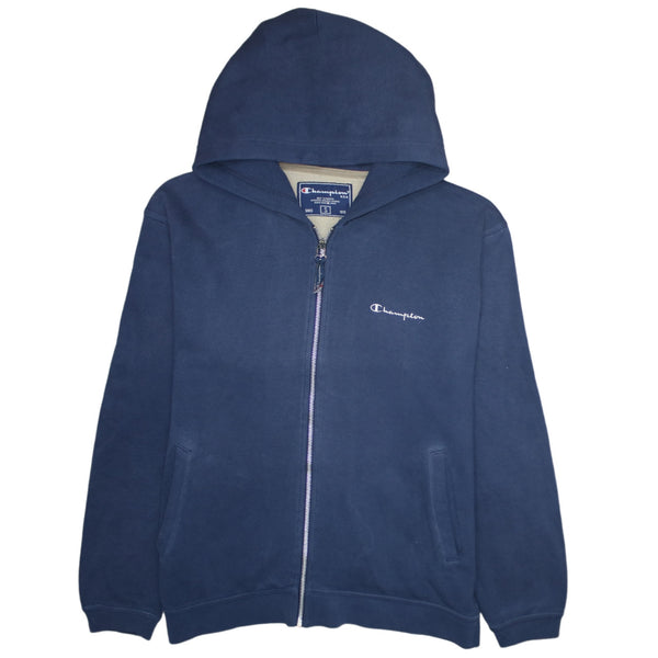 Champion 90's Sportswear Full Zip Up Hoodie Small Navy Blue