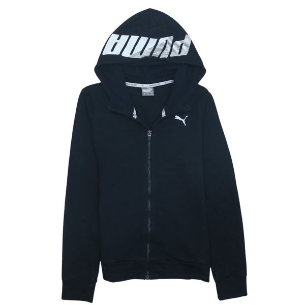 Puma Vintage 90's Black Full Zip Sportswear Cotton Hoodie, Men's S
