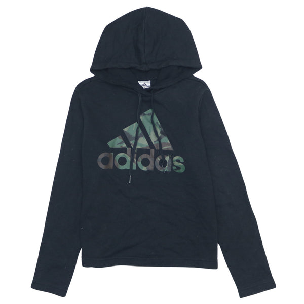 Adidas Vintage 90's Black Spellout Pullover Hoodie M