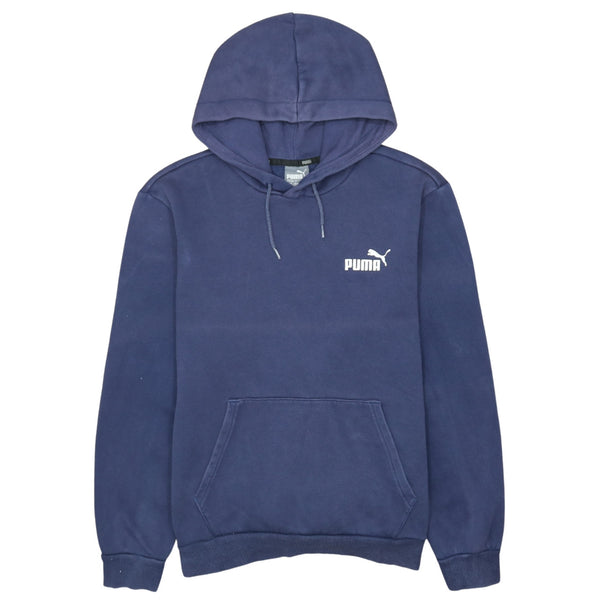 Puma 90's Drawstring Pockets Pullover Hoodie Medium Navy Blue