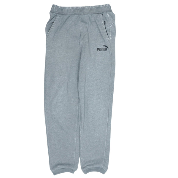 Puma Men's Medium Grey Elastic Waist Joggers Sweatpants Cotton