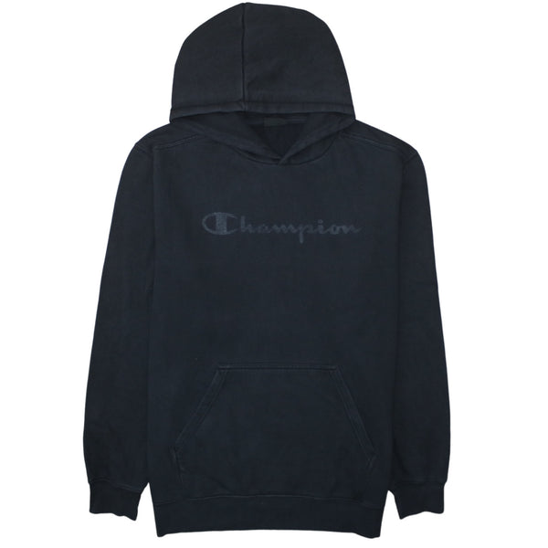 Champion 90's Spellout Pullover Hoodie XLarge Black