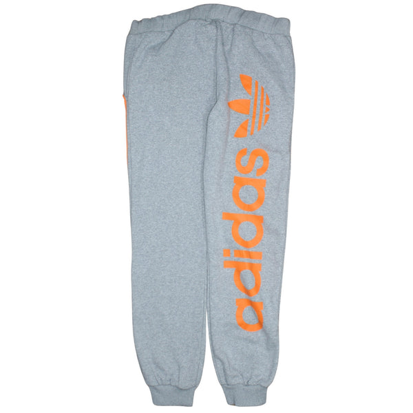 Adidas 90's 3 Stripes Casual Joggers / Sweatpants Small Grey