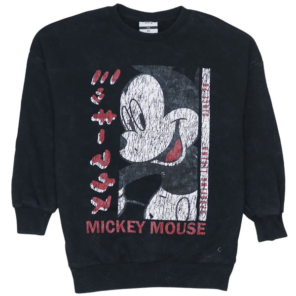Vintage 90's Disney Mickey Mouse Crew Neck Sweatshirt XSmall Black