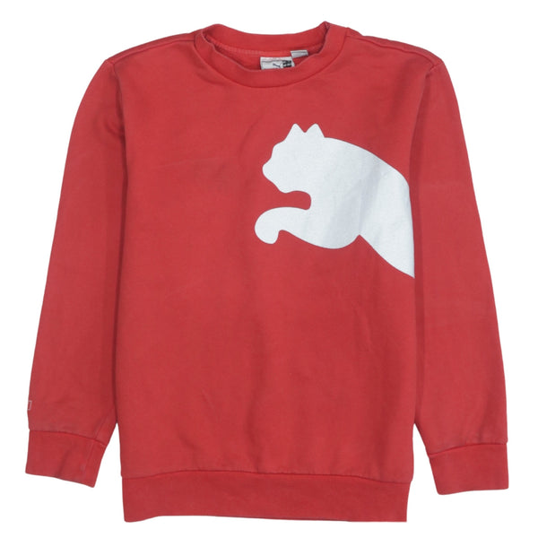 Puma Vintage 90's Red Crew Neck Lightweight Sweatshirt Women's Large