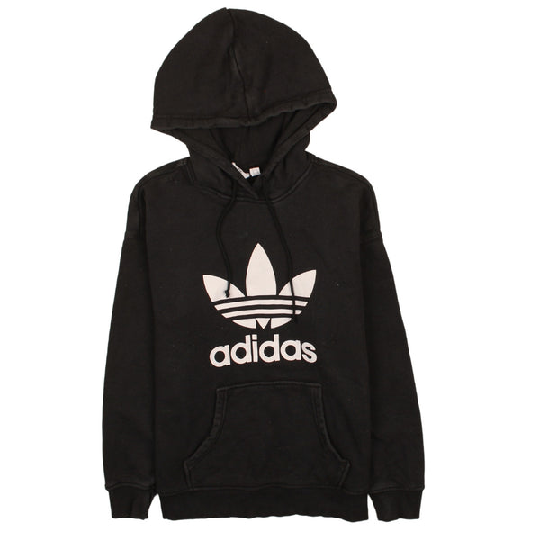 Adidas 90's Black Vintage Spellout Hoodie Womens Large Nostalgic Wear