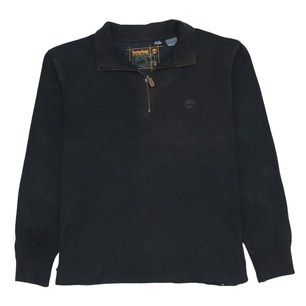 Timberland 90's Vintage Black Heavyweight Quarter Zip Sweatshirt Medium