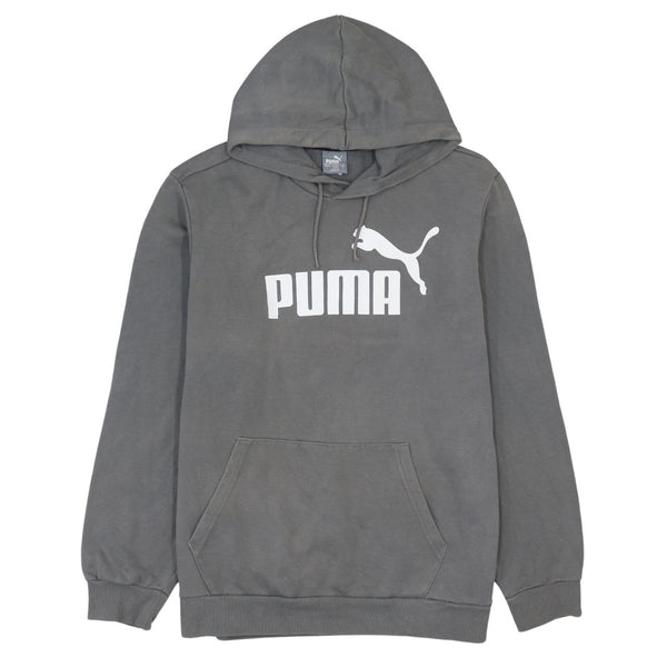 Puma 90's Spellout Pullover Hoodie Large Grey