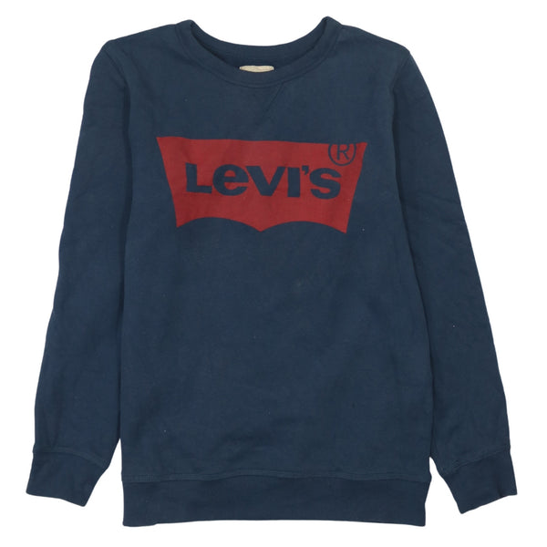 Levi's 90's Spellout Crew Neck Sweatshirt Medium  Navy Blue