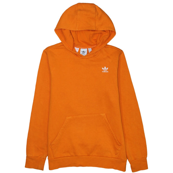 Adidas 90's Drawstring Pockets Pullover Hoodie Large Orange