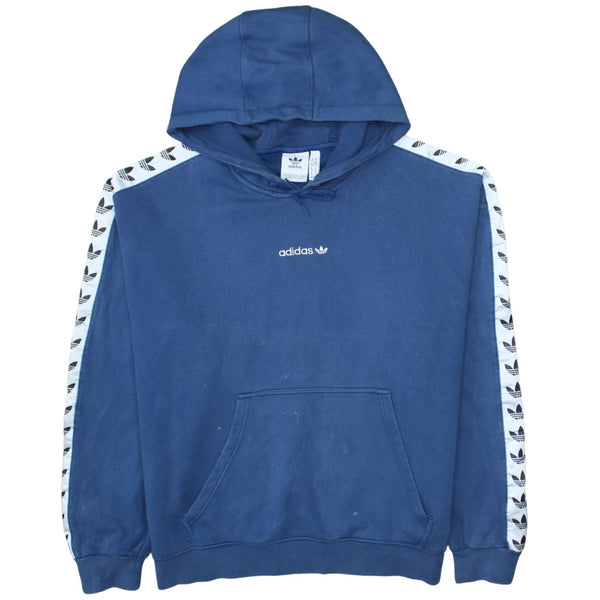 Adidas 90's Drawstring Pockets Pullover Hoodie XLarge Blue