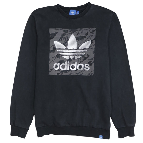 Adidas 90's Spellout Crew Neck Sweatshirt Medium Black