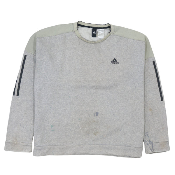 Adidas 90's Striped Sleeve Crew Neck XXL Sweatshirt Grey