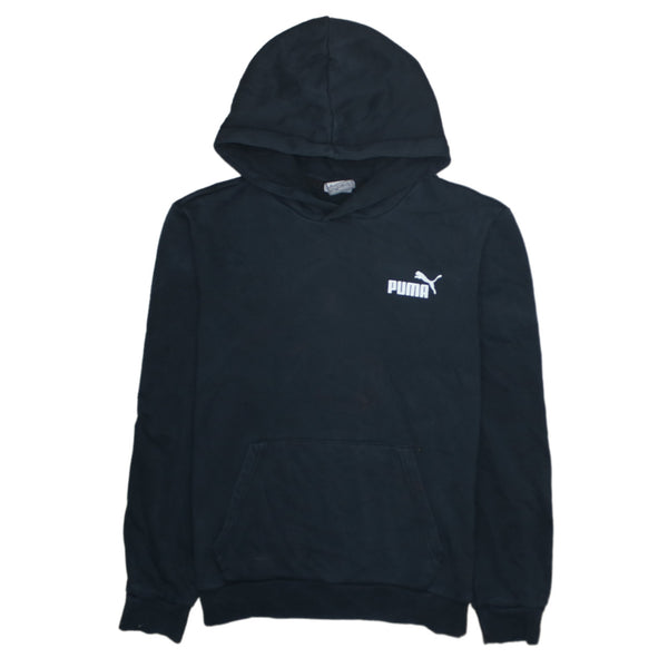 Puma 90's Drawstring Pockets Pullover Hoodie Small Black