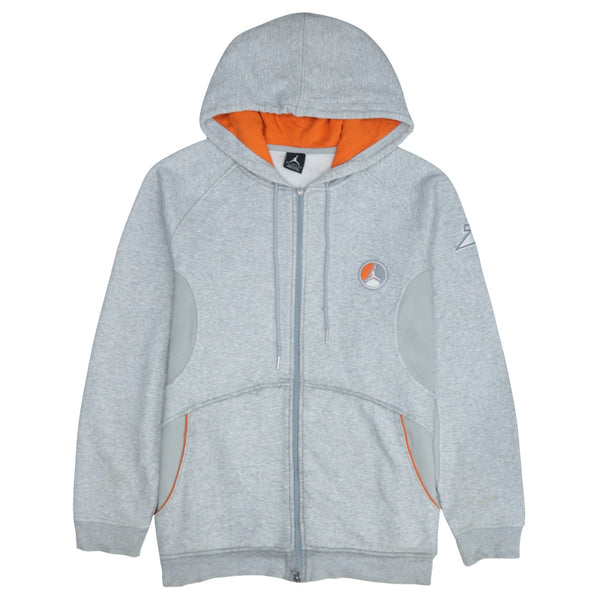 Jordan 90's Lightweight Full Zip Up Hoodie Large Grey
