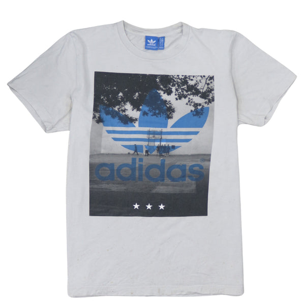 Adidas 90's Spellout Short Sleeves T Shirt Medium Beige Cream