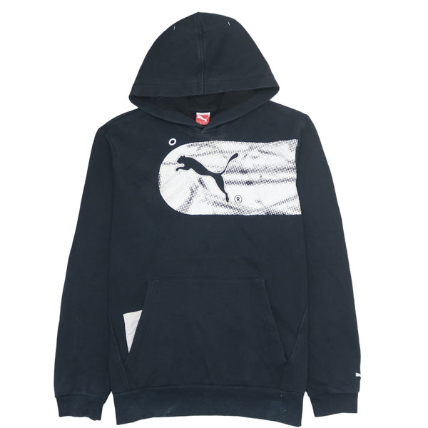 Puma Vintage 90's Black XXL Pullover Hoodie, Drawstring Pockets Style