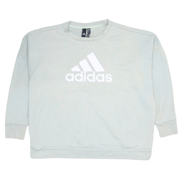 Adidas 90's Blue Spellout Crew Neck Vintage Sweatshirt Women's M