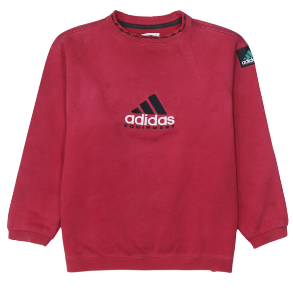 Adidas 90's Spellout Crew Neck Sweatshirt Small Red