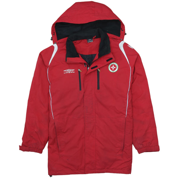 Vintage Umbro 90's Red Hooded Full Zip Windbreaker XL