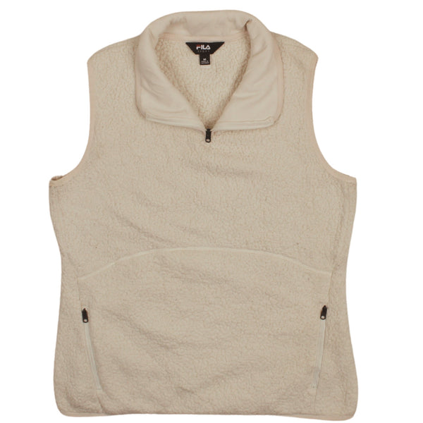 Fila 90's Fleece Vest Sleeveless Gilet Medium Beige Cream