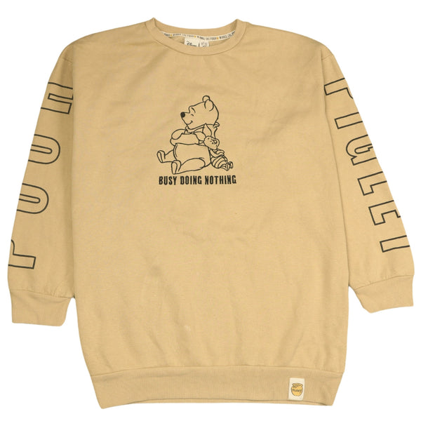 Vintage Disney 90's Winnie The Pooh Sweatshirt Large Beige Cream