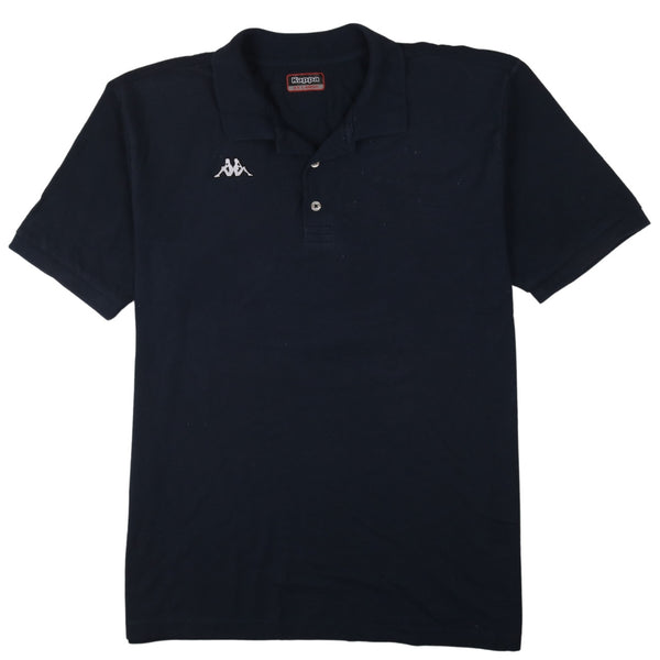 Kappa 90's Short Sleeves Quarter Button Polo Shirt XXLarge (2XL) Navy Blue
