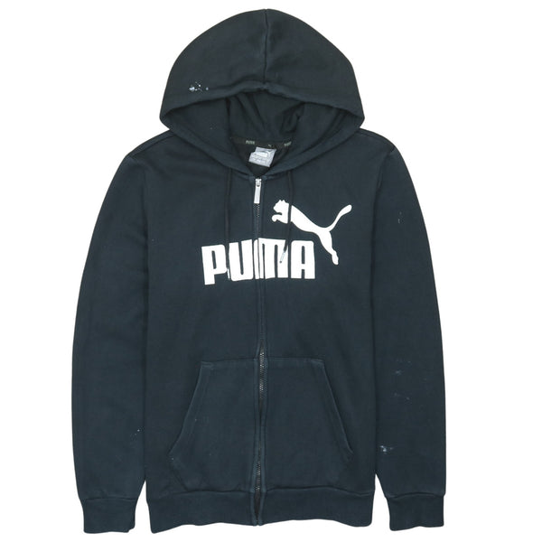 Puma 90's Spellout Full Zip Up Hoodie Small Black