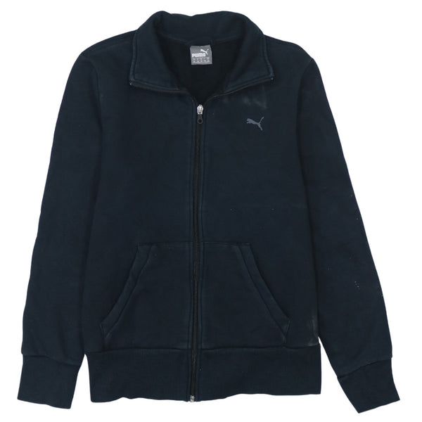 Puma 90's Black Heavyweight Zip Up Sweatshirt Women's XL Cotton Retro