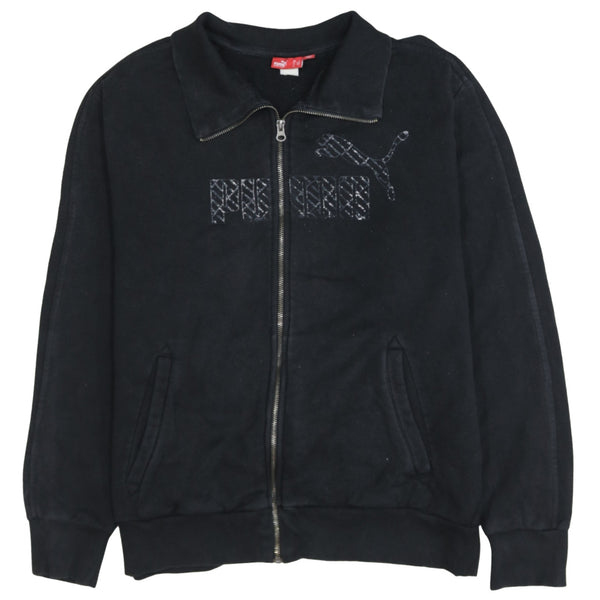 Puma 90's Spellout Full Zip Up Sweatshirt Large Black