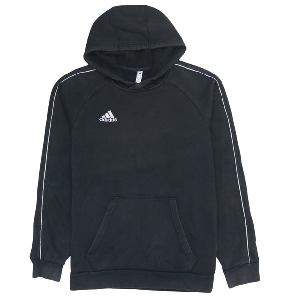 Adidas 90's Black Drawstring Hoodie Small Vintage Pullover Pockets