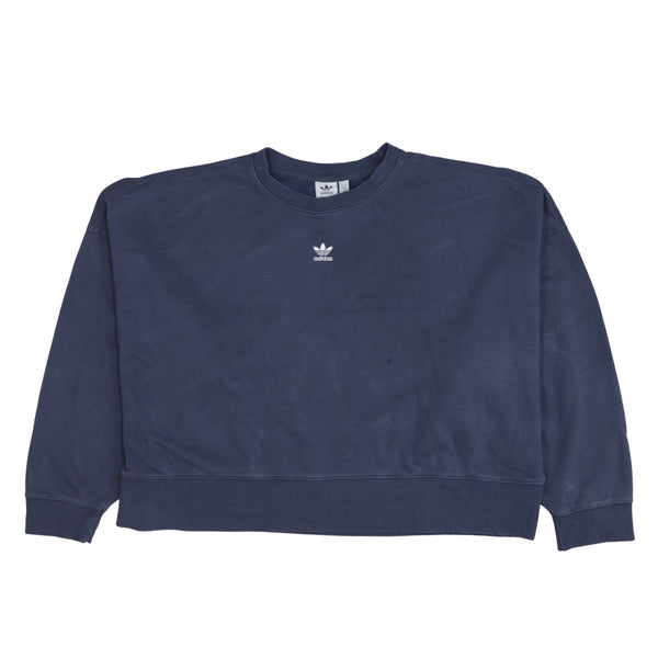 Adidas 90's Crop Crew Neck Sweatshirt XLarge Navy Blue