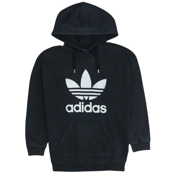 Adidas 90's Black Spellout Pullover Hoodie Large Vintage
