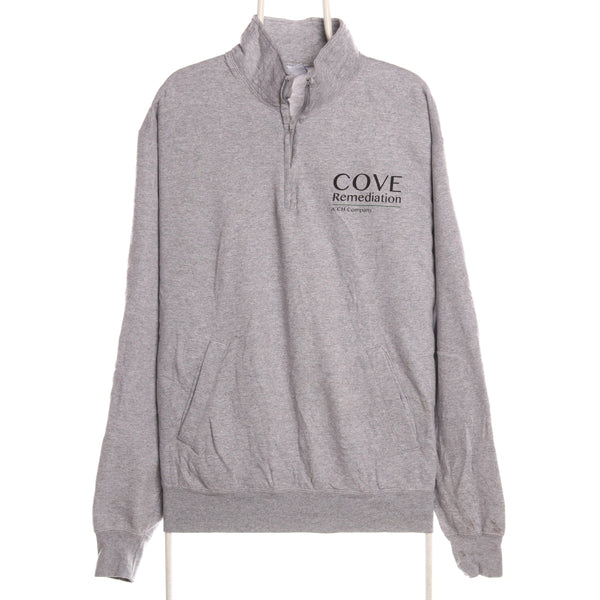 Champion 90's Quarter Zip Cotton Sweatshirt XLarge Grey